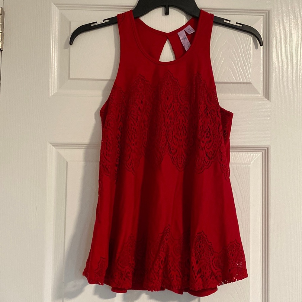Red Lace Blouse